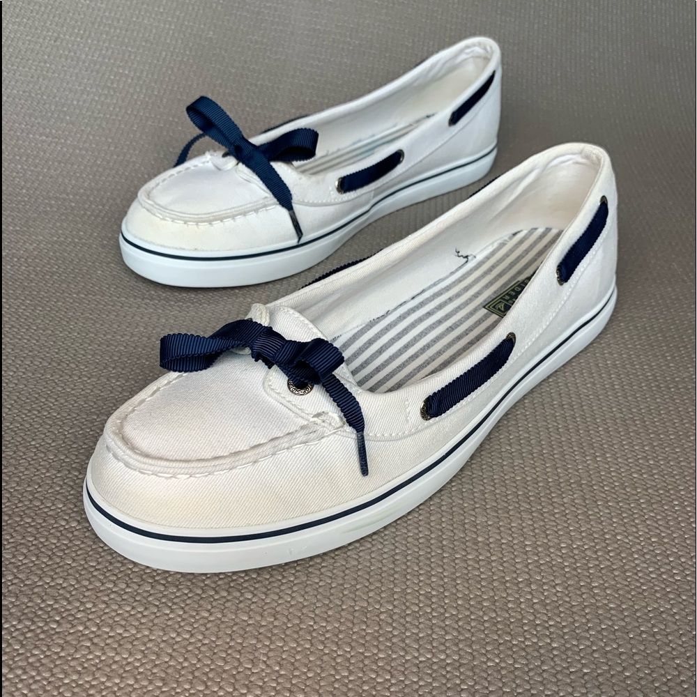 Womens SPERRY Hailey White Canvas slid size 10M